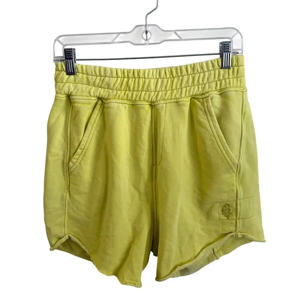 Free People FP Movement All Star Solid Shorts Large Women’s Highlighter - Picture 2 of 7